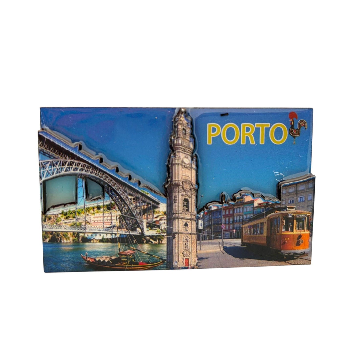 Portugal Acrylic 3D Fridge Magnet with Portugese Azul Symbols - Kitchen House Decoration - Beautiful Souvenir from Portugal