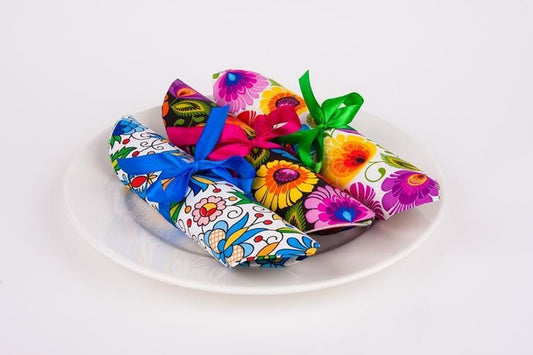 Polish Folk Art Paper Napkins: Floral Design, 3-Ply (Set of 20)