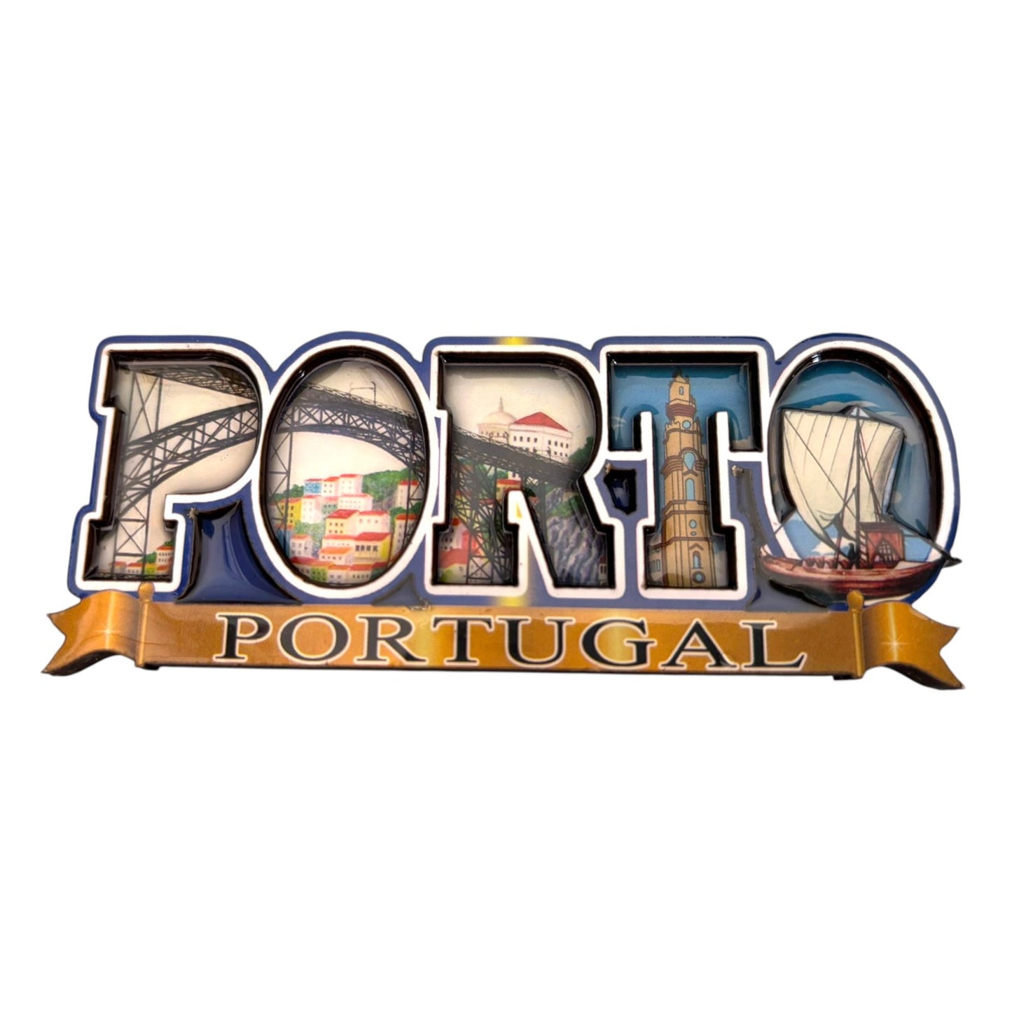Portugal Acrylic 3D Fridge Magnet with Portugese Azul Symbols - Kitchen House Decoration - Beautiful Souvenir from Portugal