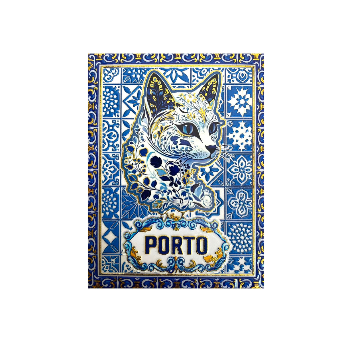 Portugese Embosed Ceramic Tile Stand for Table or Wall Hanging Decoration