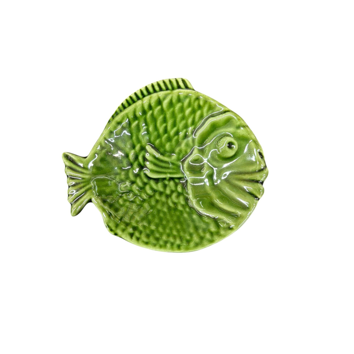 Handmade Ceramic Flounder Fish Shape Curved Tray