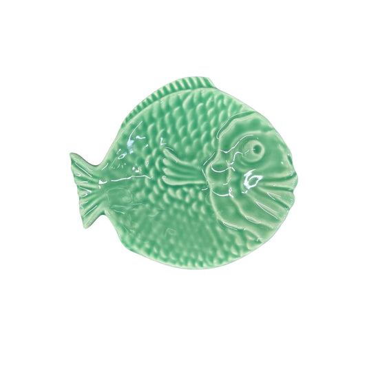 Handmade Ceramic Flounder Fish Shape Curved Tray