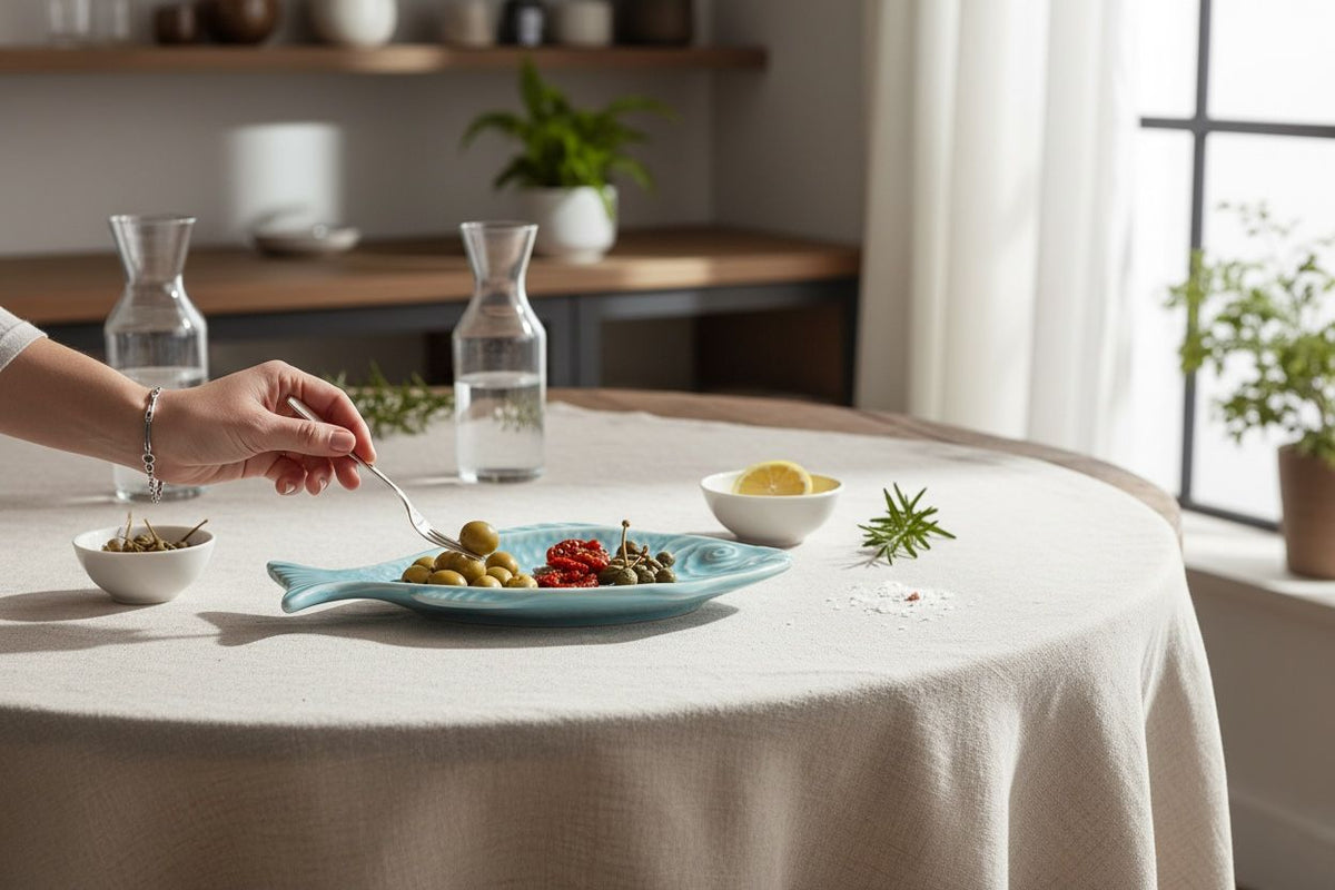 Handmade Ceramic Small Sardine Fish Curved Tray